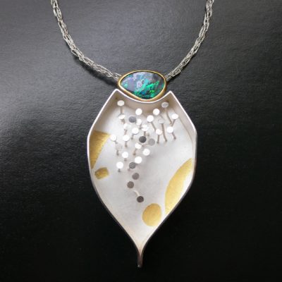 Gabriele Heinz  Anhänger  Sterlingsilber Feingold  Boulderopal